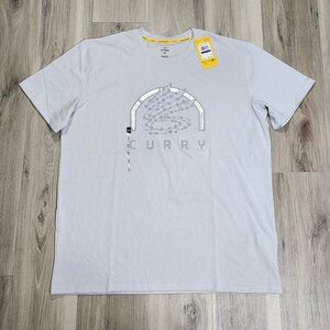 Under Armour T-Shirt Men's XL Gray Curry Heavyweight Verbiage 1 New
